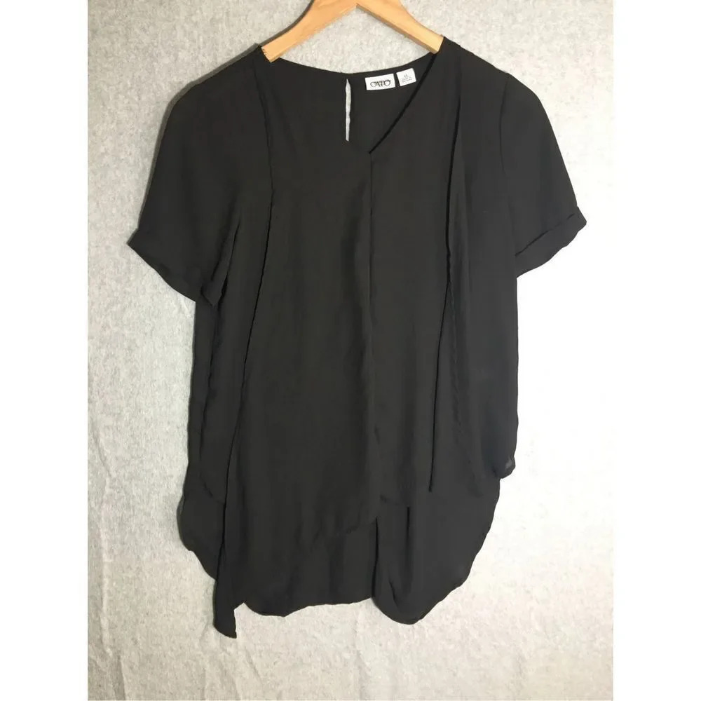 Womens Cato Blouse Asymmetric Hem Open Back V Neck Formal Date Night